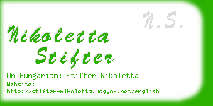 nikoletta stifter business card